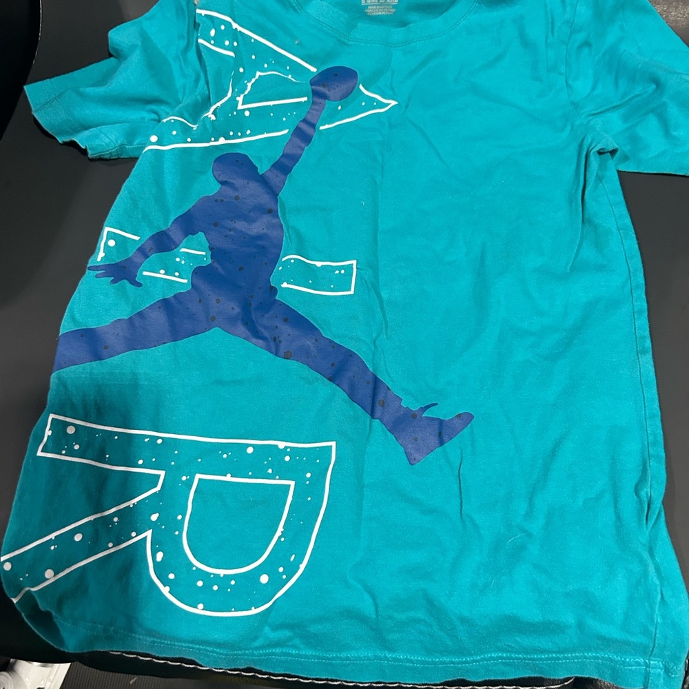 Teal T-Shirt with Blue Graphic